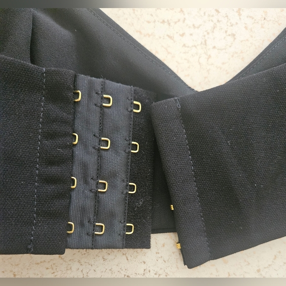 Michael Costello Black Crop Top with Chain Accent